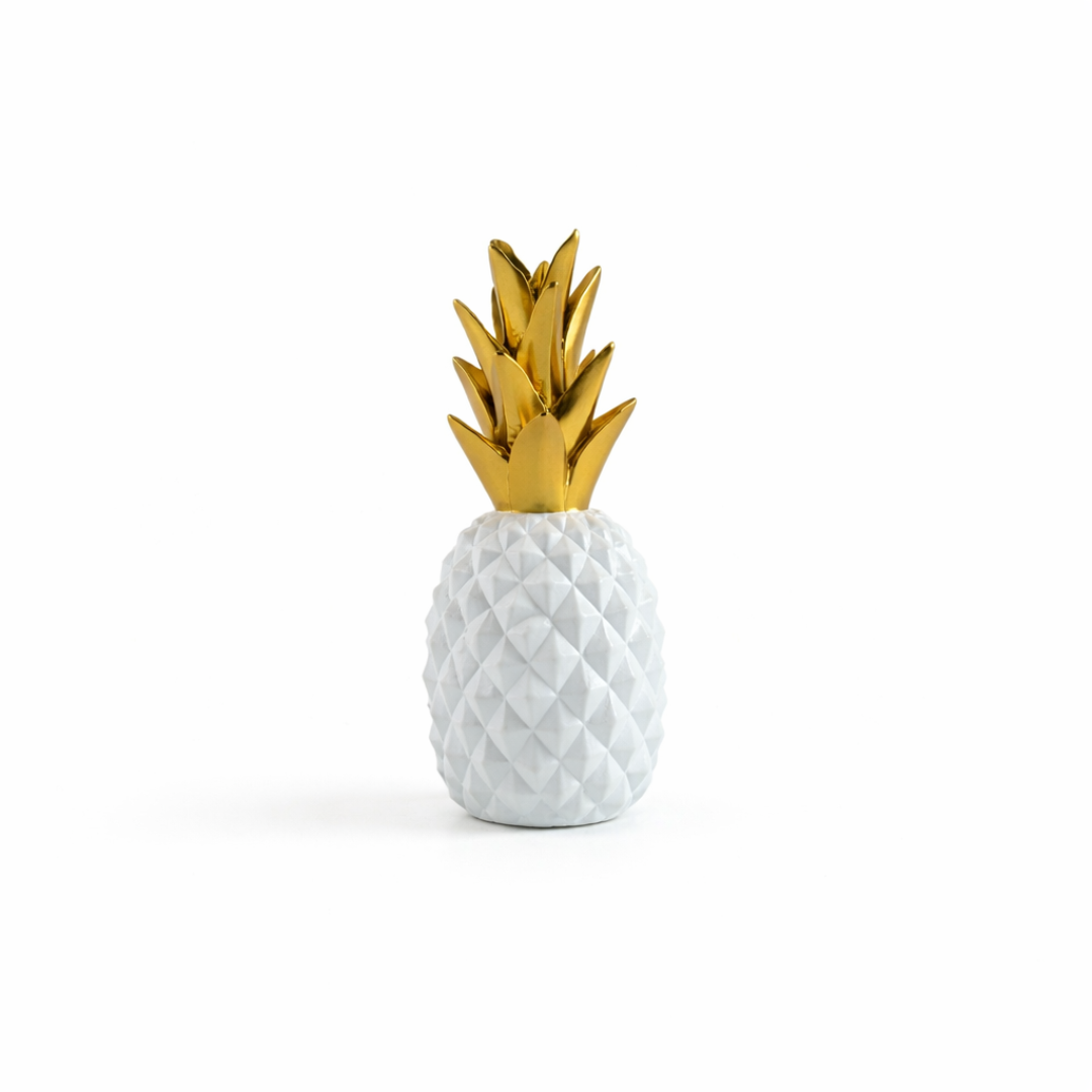 White & Gold Pineapple Ornament