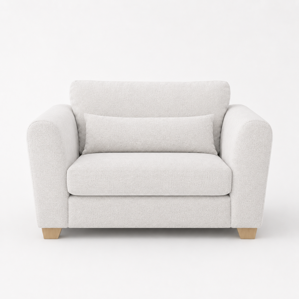 Light gray armchair on a white background