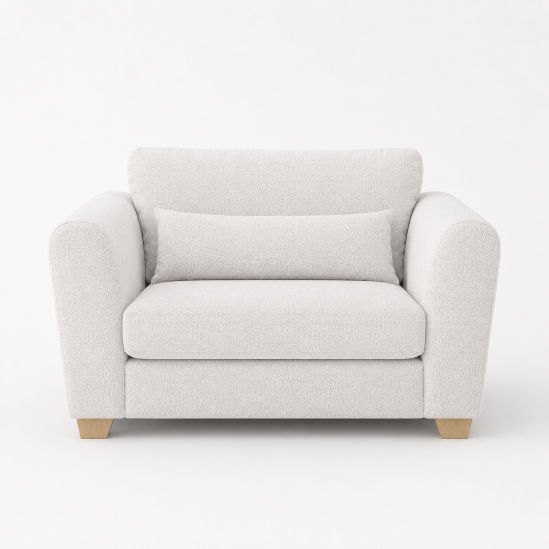 Light gray armchair on a white background