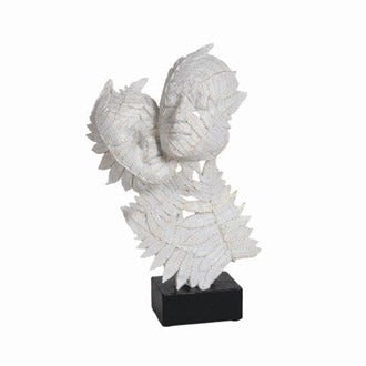 White Leaf Couple Sculpture
