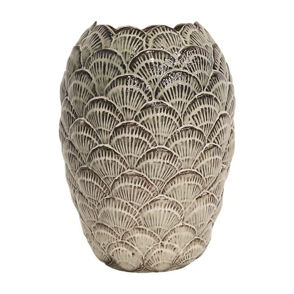 Shell Design Vase Beige/Brown
