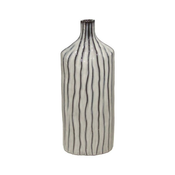 Monochrome Stripe Bottle Vase