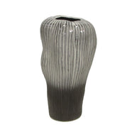 Black and Grey Ombre Stripe Vase