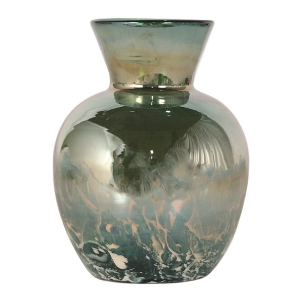 Green Lustre Bulb Vase 19cm