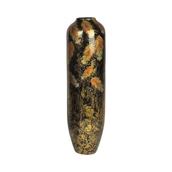 Gold Leaf Tall Narrow Vase