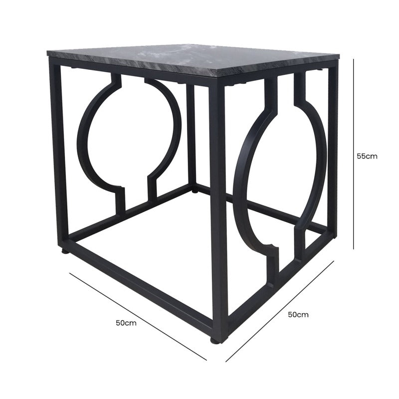 Alora Black Metal End Table
