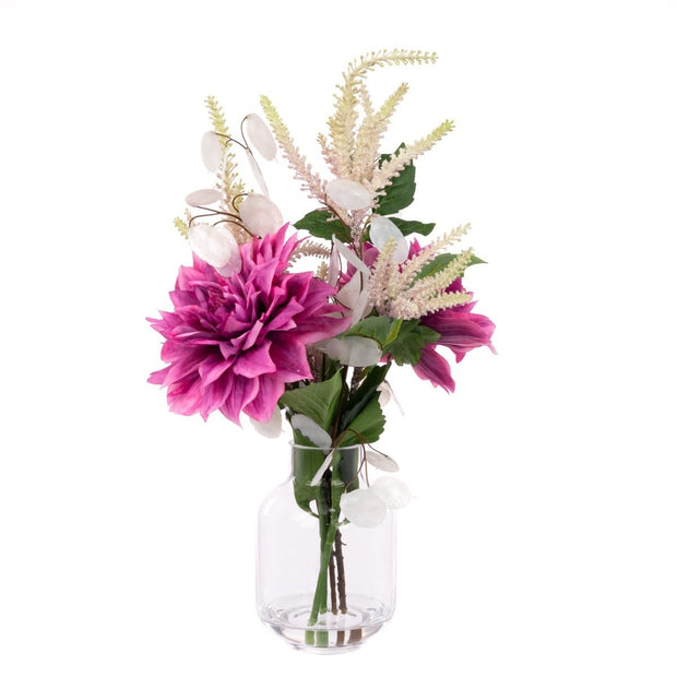 Dahlia & Honesty in Vase