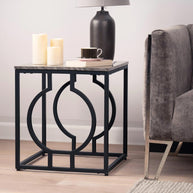Alora Black Metal End Table
