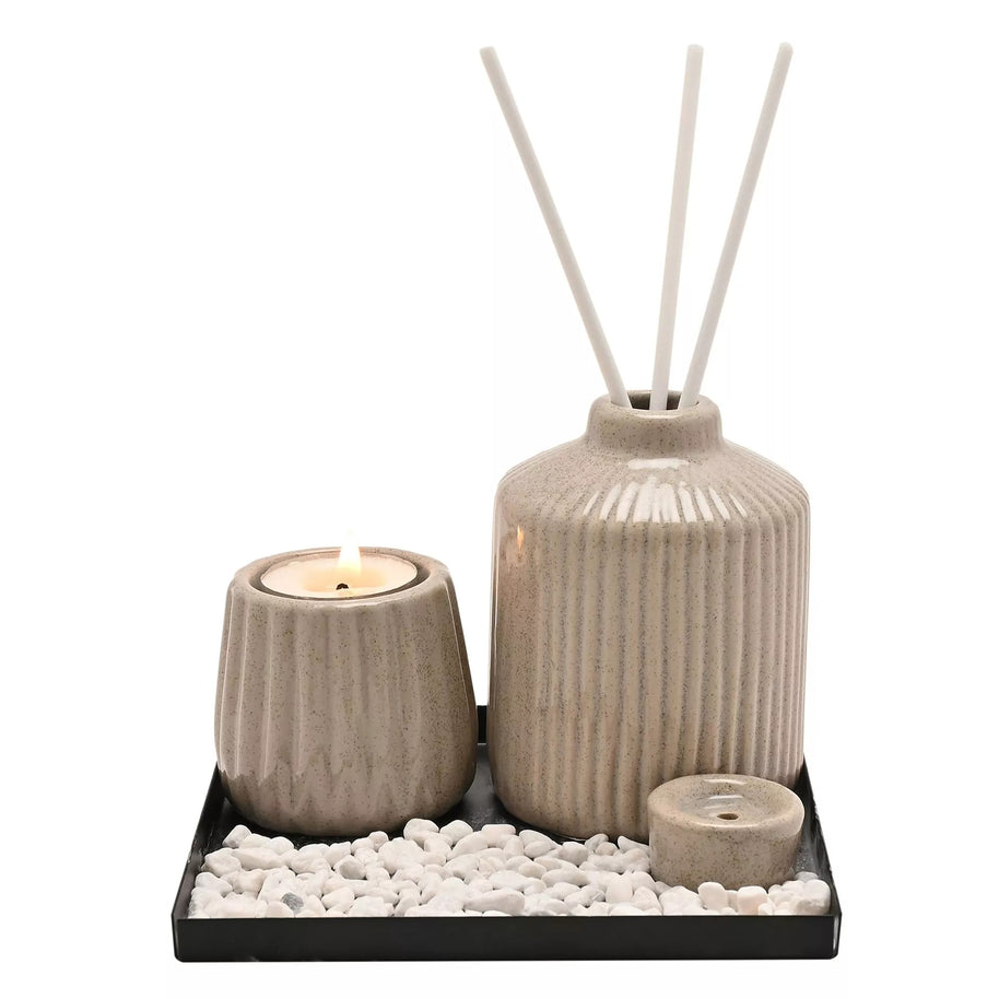 Hestia Ceramic Diffuser Vessel Set - Natural