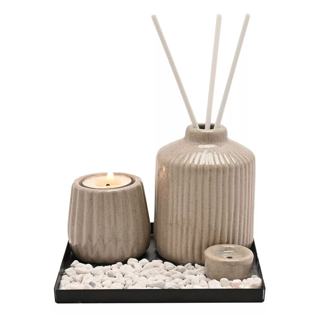 Hestia Ceramic Diffuser Vessel Set - Natural