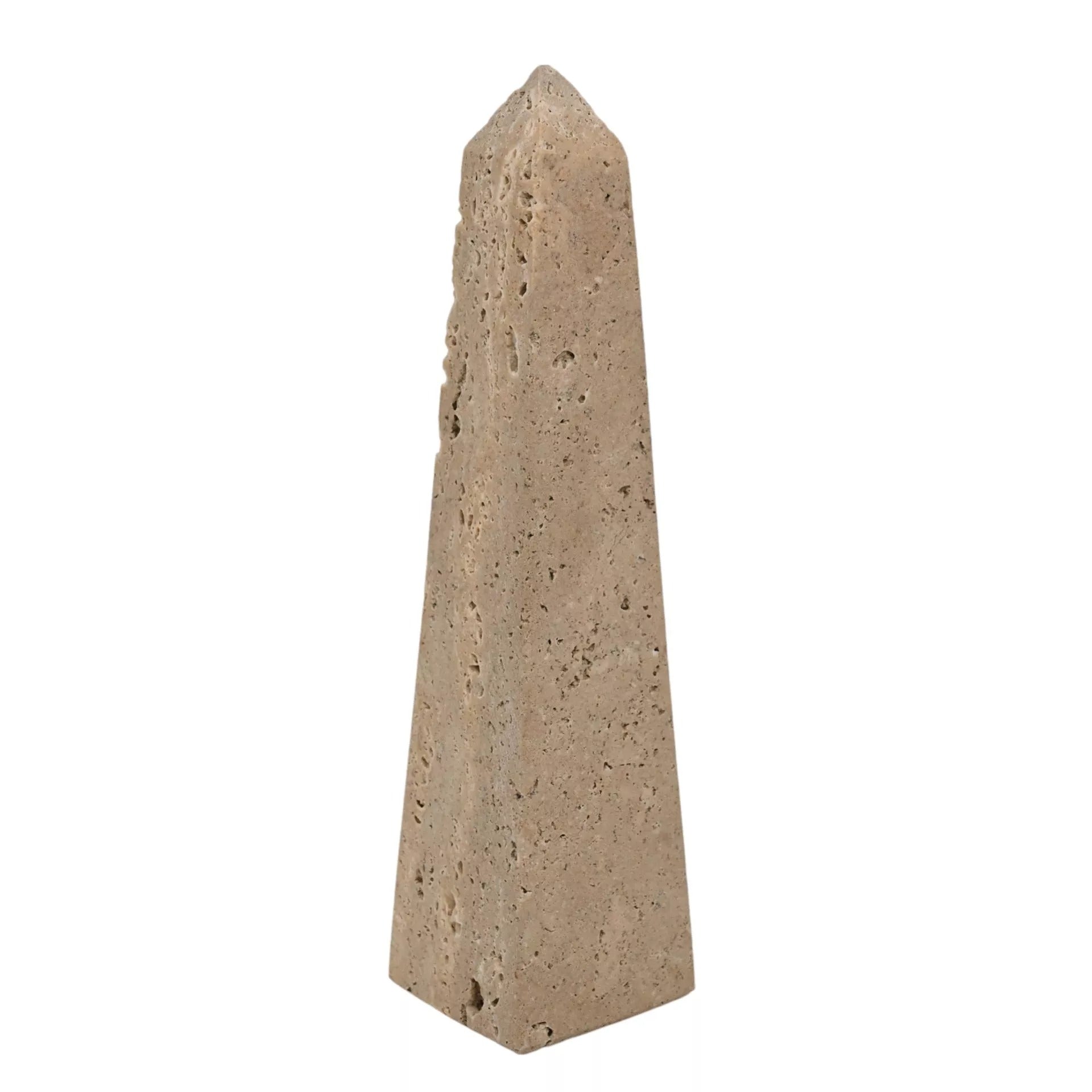 Hestia Travertine Obelisk - 20cm