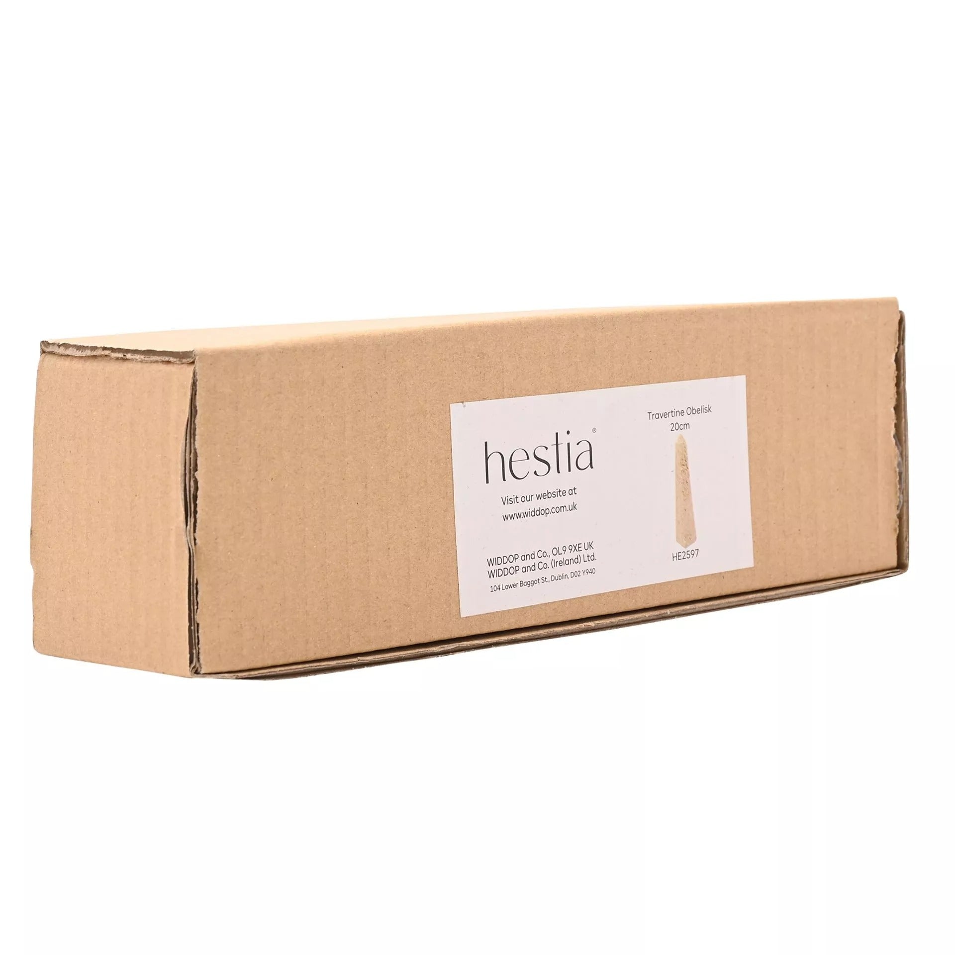 Hestia Travertine Obelisk - 20cm