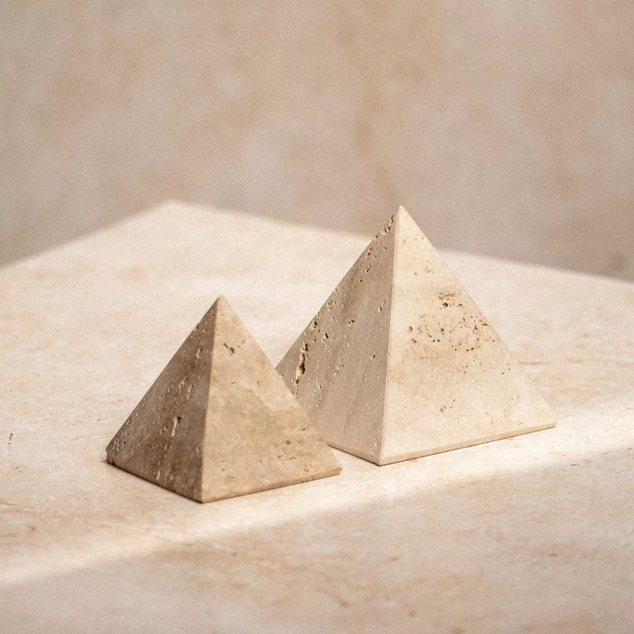Hestia Travertine Pyramid - 10cm