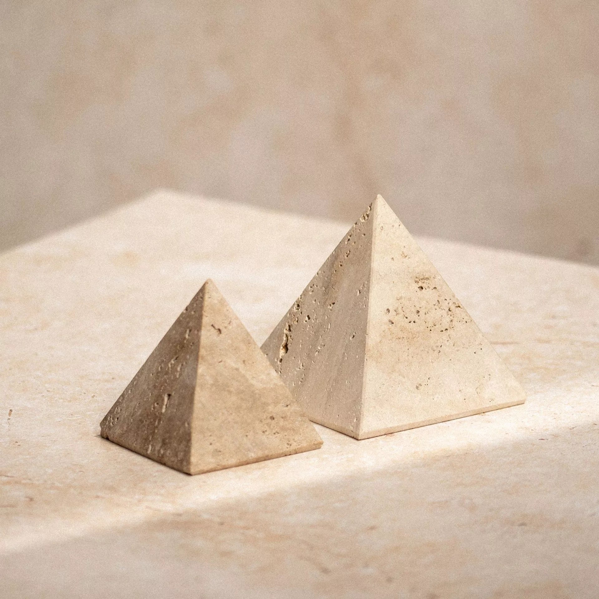 Hestia Travertine Pyramid - 10cm