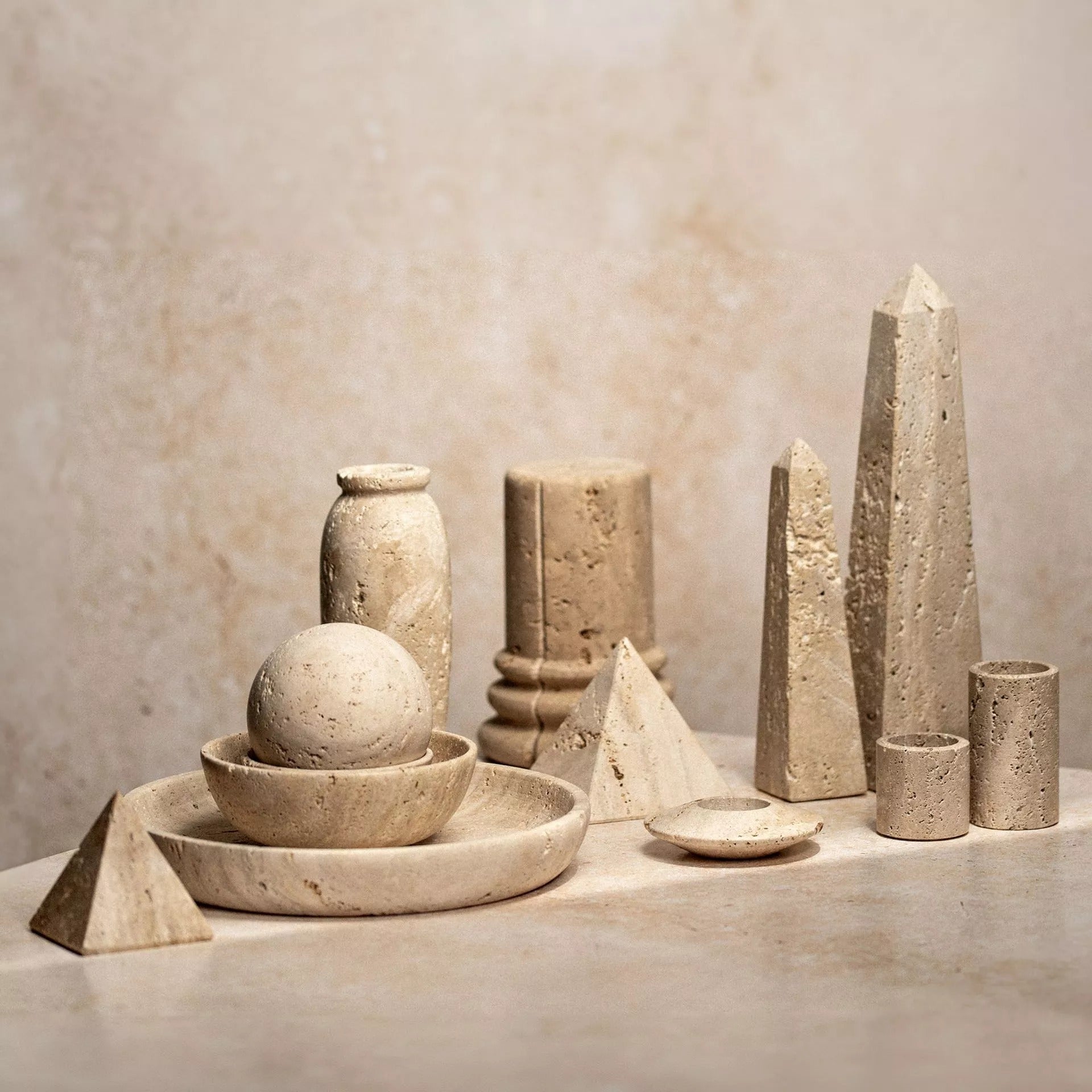 Hestia Travertine Vase