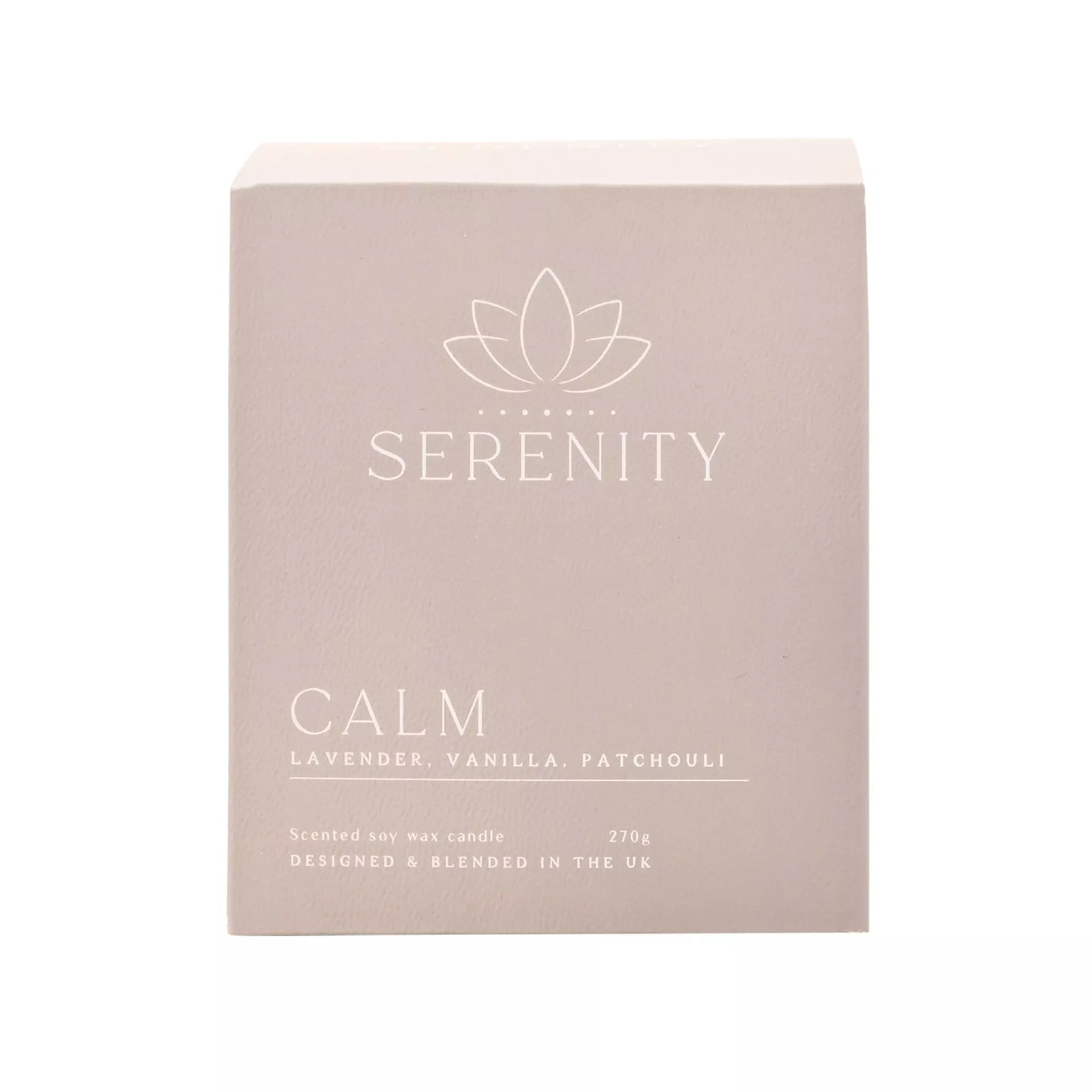 Serenity Calm Candle 270g Lavender, Vanilla, Patchouli