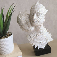 White Leaf Couple Sculpture