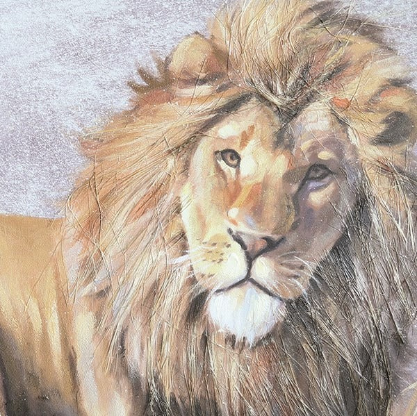 Canvas Oil Laying Lion