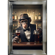 Monkey Bartender - Framed Animal Wall Art