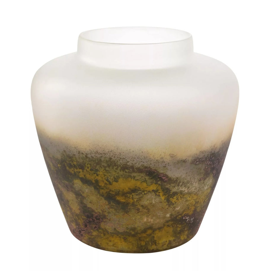 Hestia Decorative Wide Rimmed Glass Vase