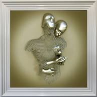 Chained Lovers Gold - Framed Wall Art