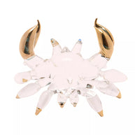 Glass Figurine - Clear & Gold Crab 5cm