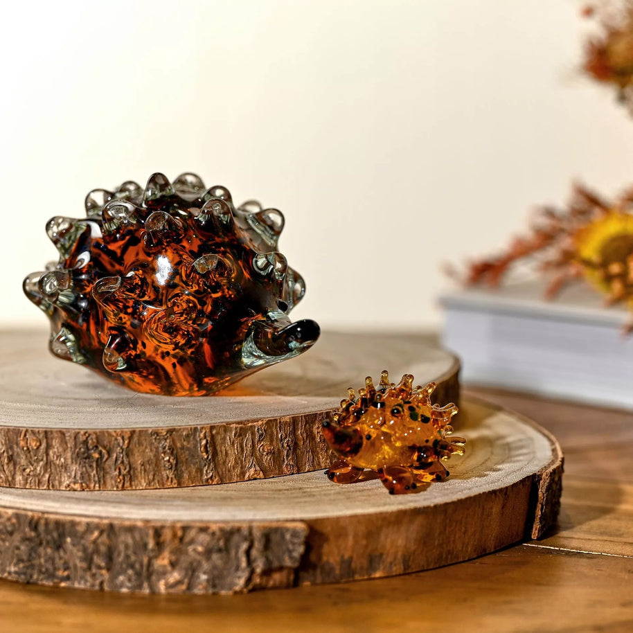 Objets d'art Glass Figurine - Hedgehog