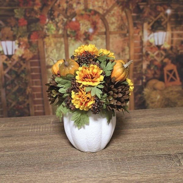 Autumn Floral in Ceramic Vase