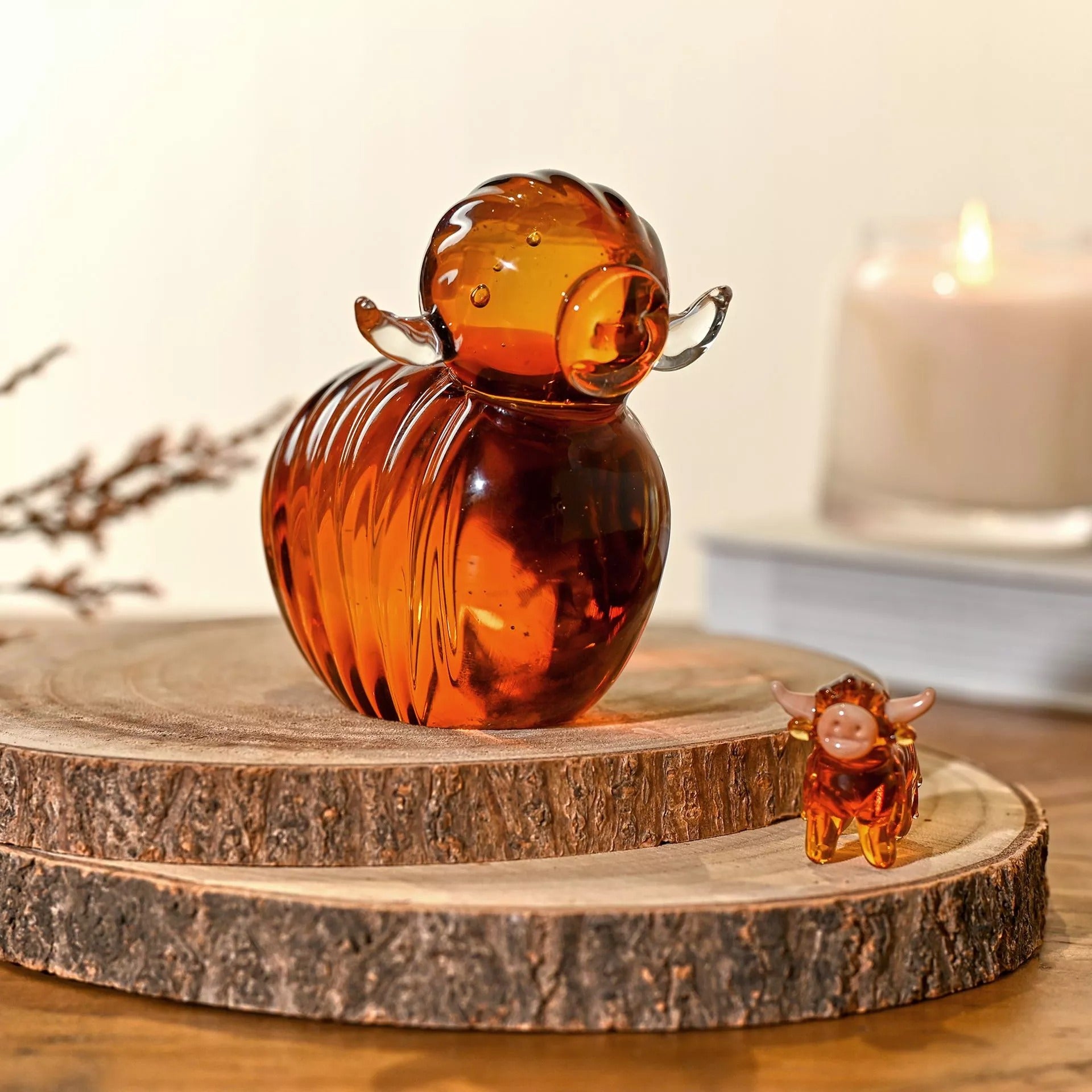 Objets d'art Glass Figurine - Highland Cow