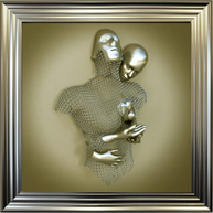 Chained Lovers Gold - Framed Wall Art