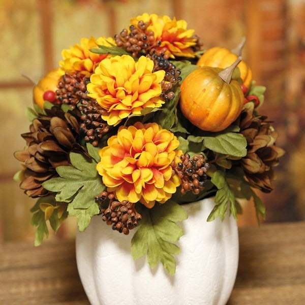 Autumn Floral in Ceramic Vase