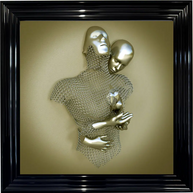 Chained Lovers Gold - Framed Wall Art