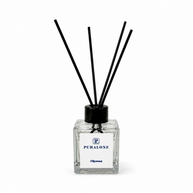 Reed diffuser with black sticks and a clear bottle labeled 'Puralone' on a white background
