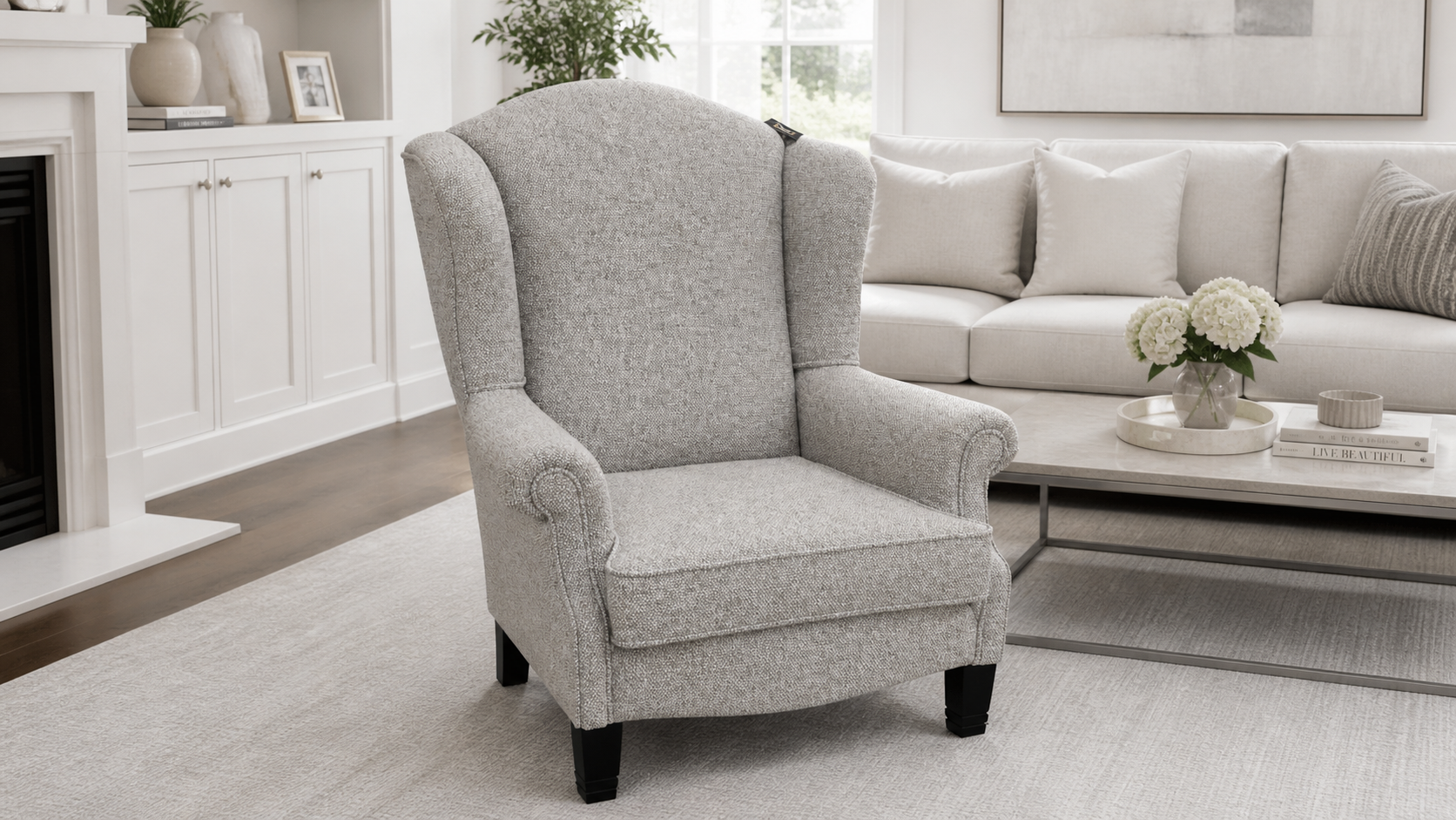 Serenity Fossil Wingback Chair